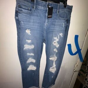 Torrid Light Blue Distressed Cropped Jeans